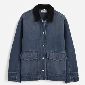 Madewell Denim chore Jacket Hodgeman Wash with corduroy, barn utility jacket